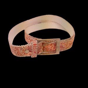 M Pink hardware Womens Belt Glitter Bling